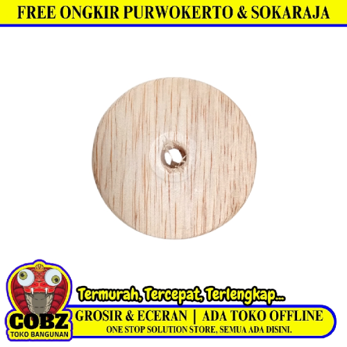 D 6.5 CM / TM Kayu Roset Tatakan Fitting Lampu Tempel Bulat