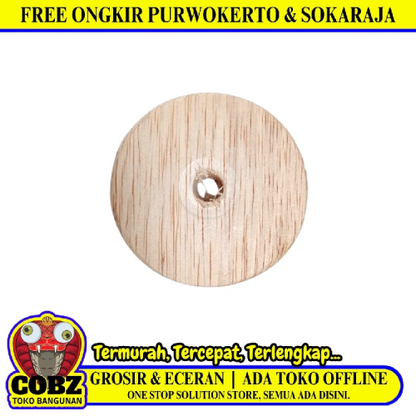 D 6.5 CM / TM Kayu Roset Tatakan Fitting Lampu Tempel Bulat