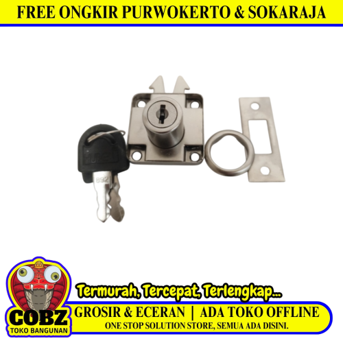 19 MM / HUBEN HL 505 Kunci Laci Mekar Lemari Pintu Geser Sliding Lock Set