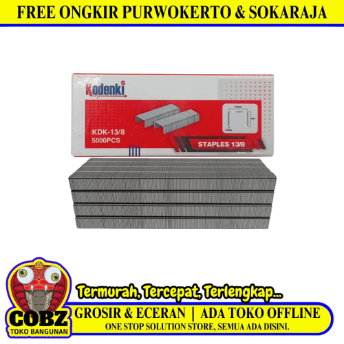 13 / 8 MM /  KODENKI Refill Isi Guntacker Stapler Tembak 8 MM Dus
