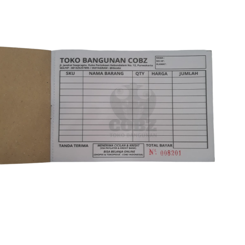 TM Nota Tulis Toko Bangunan COBZ Pcs