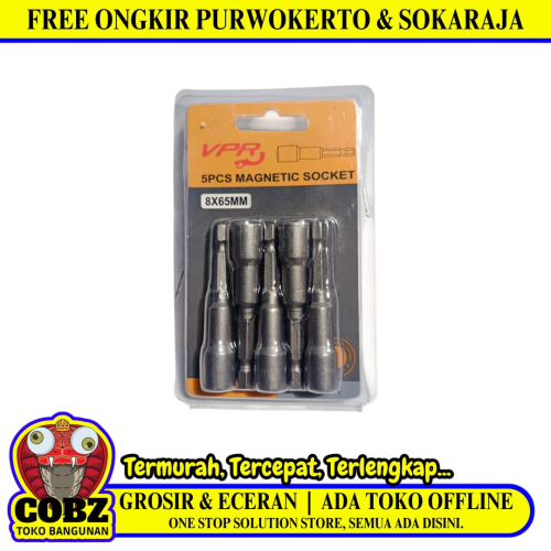 8 MM x 65 MM / VPR Mata Bor Kunci Sok Baut Baja Roofing Hex Set