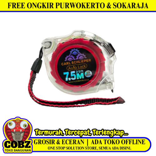 7.5 M / CARL SCHLIEPER AUTO LOCK Meteran Alat Ukur Tukang Bangunan Measuring Tape