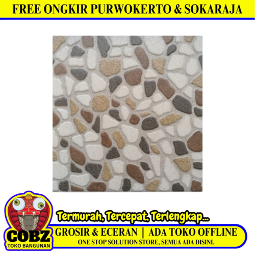 40 CM x 40 CM / UNO RUST KINGSTONE Keramik Lantai Teras Garasi Matte Brown Dus