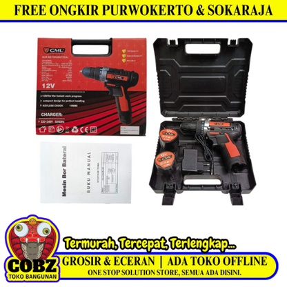CML Mesin Bor Tangan Impact 2 Way Baterai Set