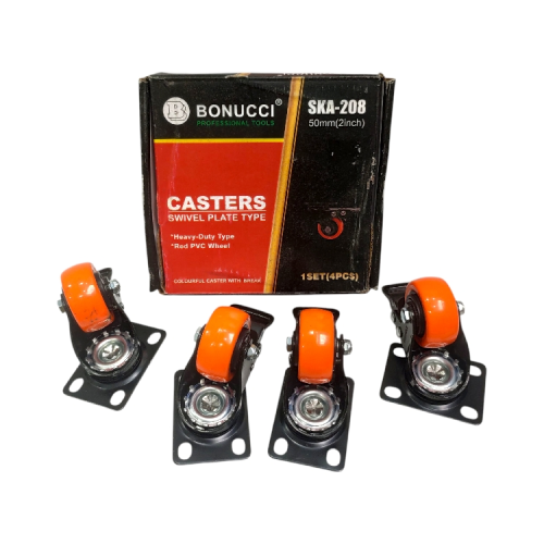 2 IN / BONUCCI Roda Rem Hidup Trolly Bentuk Drat … MM Karet Warna … Pcs Dus