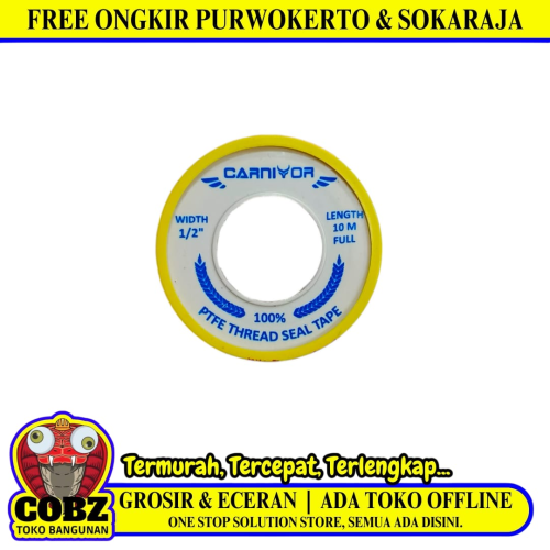 10 M / CARNIVOR Seal Tape Siltip TBA Selotip Siltip Isolasi Kran Air