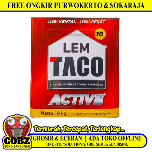 10000 GR / TACO ACTIVE Lem Kuning Aibon Untuk Kayu Plastik Karet Kulit Kaleng
