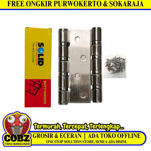 4 IN / SOLID EK 02 4 BB  Engsel Kupu Kupu Pintu Jendela Hinge Stainless Set