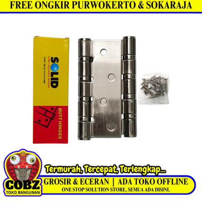 4 IN / SOLID EK 02 4 BB  Engsel Kupu Kupu Pintu Jendela Hinge Stainless Set