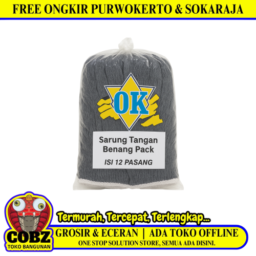 OK Sarung Tangan Benang Rajut Kain Tukang Kerja Proyek Sepasang