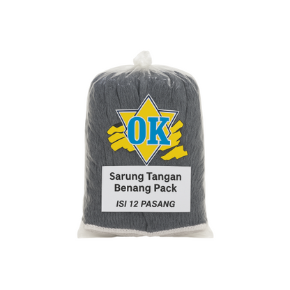 OK Sarung Tangan Benang Rajut Kain Tukang Kerja Proyek Sepasang