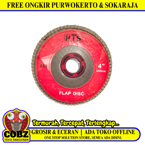 4 IN x GRIT 80 / KTS Flap Disc Mata Gernda Amplas Susun Kipas