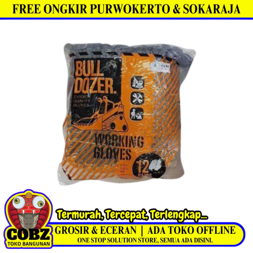 BULL DOZER Sarung Tangan Benang Rajut Kain Tukang Kerja Proyek Sepasang
