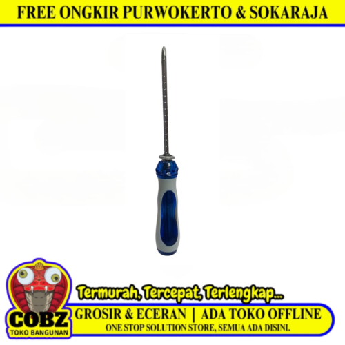 3 1/2 IN - 5 IN / PAORISONIC Obeng Screwdriver Two Way Bolak Balik Plus Minus 2 In 1 Gagang Fiber
