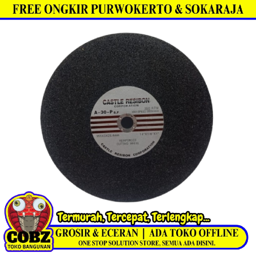 14 IN / CASTLE RESIBON A-30-P Metal Grinding Mata Gerinda Potong Cutting Besi Baja