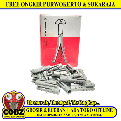 S 6 / HPP Angkur Dinding Dudukan Baut Sekrup Tembok PVC Ecer Dus