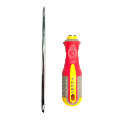 5 IN / FERZA Obeng Screwdriver Two Way Bolak Balik Plus Minus 2 In 1 Gagang Karet