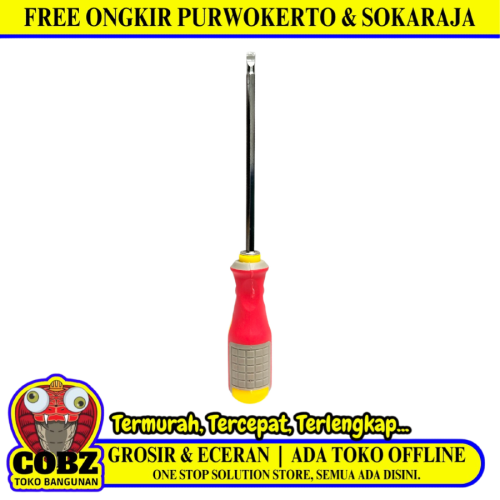 5 IN / FERZA Obeng Screwdriver Two Way Bolak Balik Plus Minus 2 In 1 Gagang Karet
