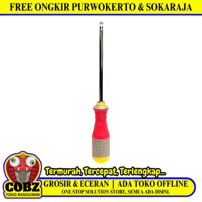 5 IN / FERZA Obeng Screwdriver Two Way Bolak Balik Plus Minus 2 In 1 Gagang Karet