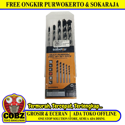 4 MM - 12 MM / SABETZU Masonry Drill Bits Mata Bor Beton Tembok 5 Pcs Set