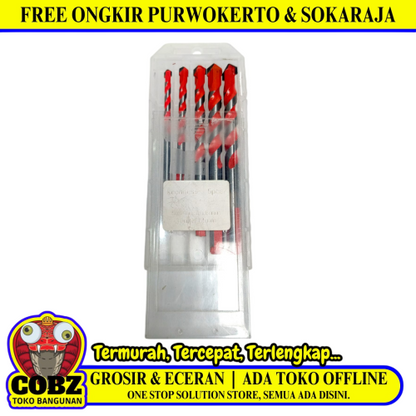 4 MM - 12 MM / KEENNESS Masonry Drill Bits Mata Bor Beton Tembok 5 Pcs Set