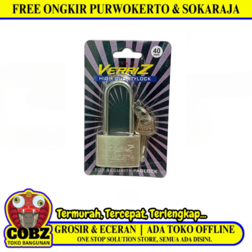 40 MM / VERRIZ Gembok Pintu Pagar Padlock Anti Maling Leher Panjang