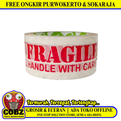 48 MM x 100 M / COR Lakban Fragile Unboxing Putih Roll