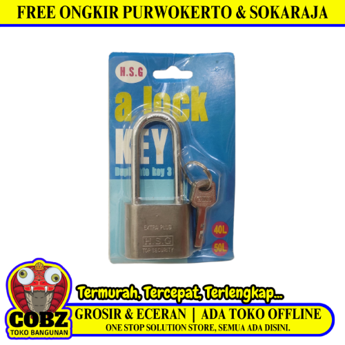 40 MM / HSG Gembok Pintu Pagar Padlock Anti Maling Leher Panjang