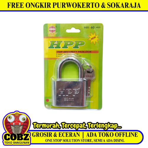 60 MM / HPP Gembok Pintu Pagar Padlock Anti Maling Leher Pendek