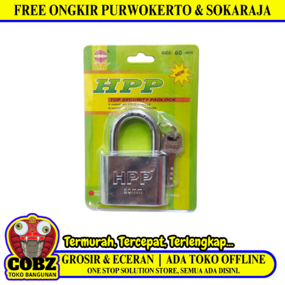 60 MM / HPP Gembok Pintu Pagar Padlock Anti Maling Leher Pendek