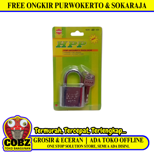 40 MM / HPP Gembok Pintu Pagar Padlock Anti Maling Leher Pendek