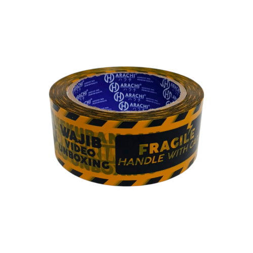 45 MM x 90 M /  HARACHI Lakban Fragile Unboxing Kuning Roll