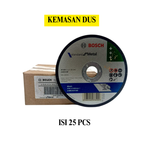 4 IN x 25 PCS / BOSCH A60NBF Metal Grinding Mata Gerinda Potong Cutting Besi Baja Dus
