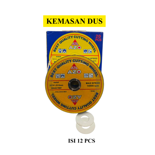 4 IN x 20 PCS / AZO Metal Grinding Mata Gerinda Potong Cutting Besi Baja Dus
