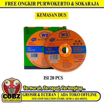 4 IN x 20 PCS / WD Metal Grinding Mata Gerinda Potong Cutting Besi Baja Dus