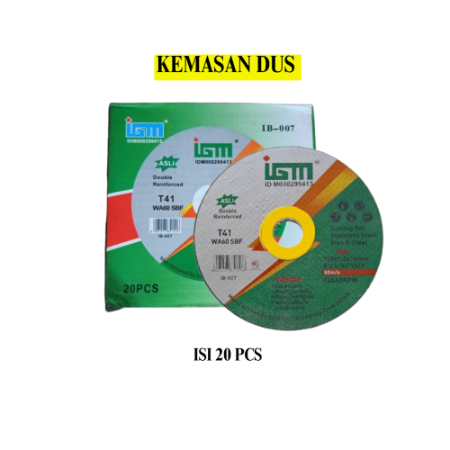 4 IN x 20 PCS / IGM Metal Grinding Mata Gerinda Potong Cutting Besi Baja Dus