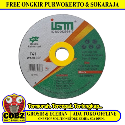 4 IN / IGM Metal Grinding Mata Gerinda Potong Cutting Besi Baja