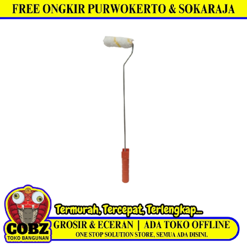 4 IN / TOKIO Kuas Busa Roll Cat Tembok Kayu Besi Kecil + Gagang Set