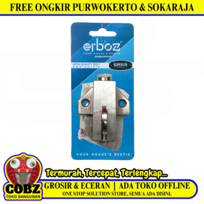 ERBOZ Spring Knife Grendel Kodok Pengunci Jendela Kecil Bahan Silver