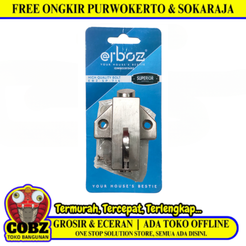 ERBOZ Spring Knife Grendel Kodok Pengunci Jendela Kecil Bahan Silver