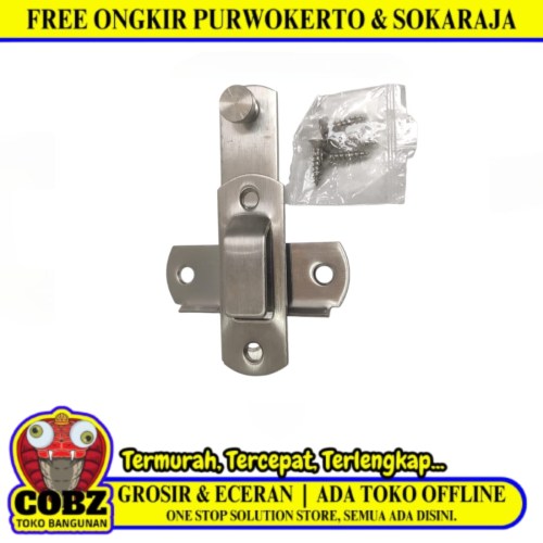 NM Grendel Pintu Geser Sliding Door Lurus Stainless Set