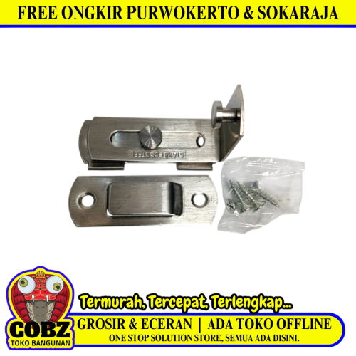 TAROSE Grendel Pintu Geser Sliding Door Siku L Stainless Set