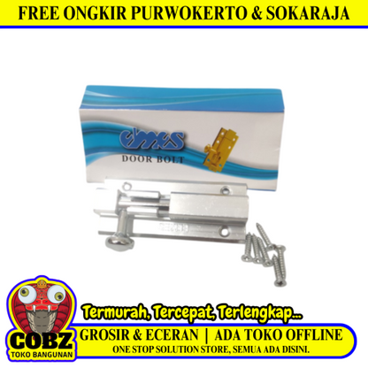 3 IN / ELMES Grendel Kunci Slot Pintu Jendela Stainless