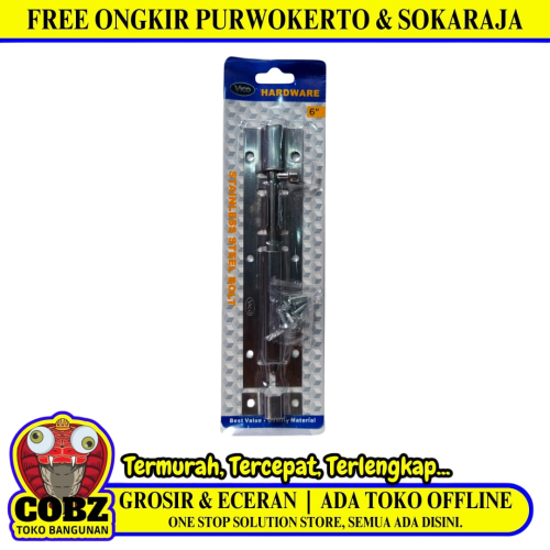 6 IN / VICO 02 Grendel Kunci Slot Pintu Jendela Stainless