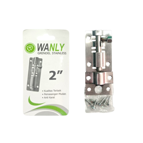 2 IN / WANLY Grendel Kunci Slot Pintu Jendela Stainless