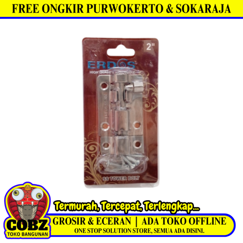 2 IN / ERDOS Grendel Kunci Slot Pintu Jendela Stainless