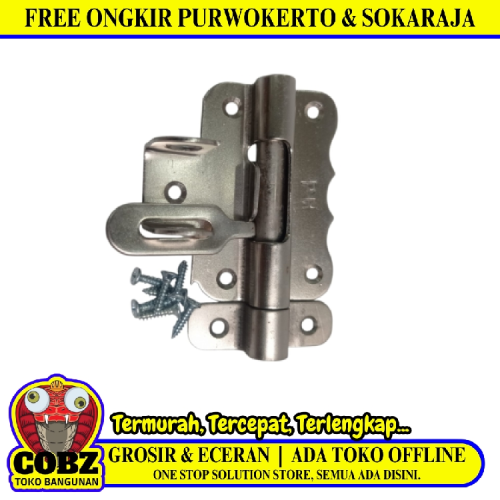 3 IN / PH Grendel  Overpal Kunci Slot Tempat Cantel Gembok Stainless