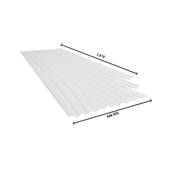 0.7 MM x 840 MM x 1.8 M / TM GRECA Atap U PVC Gelombang Kecil Clear Lembar