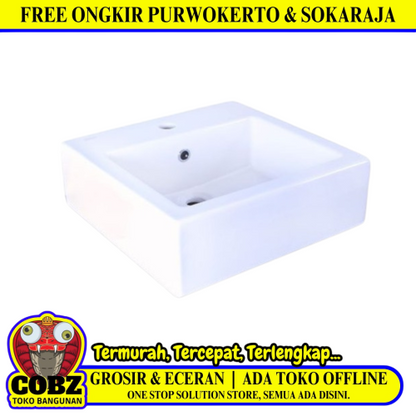 45 CM x 45 CM x 17 CM / AMERICAN STANDARD MIZU 45 LAVATORY Wastafel Cuci Tangan Besar White Keramik